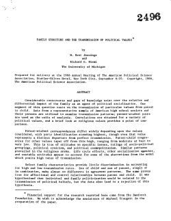 FAMILY STRUCTURE AND THE TRANSMISSION OF POLITICAL