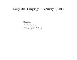 Daily Oral Language &ndash; February 1, 2013