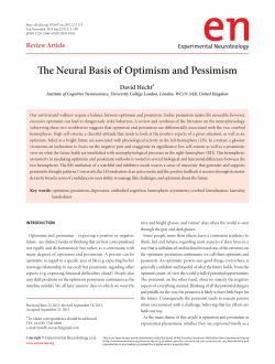 The Neural Basis of Optimism and Pessimism