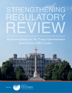 Recommendations for the Trump Administration from Former OIRA