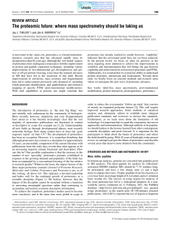 The proteomic future: where mass spectrometry should be taking us