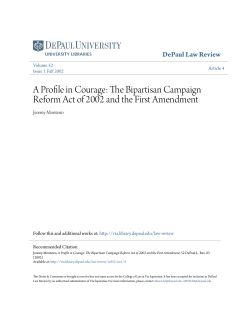 A Profile in Courage: The Bipartisan Campaign Reform Act of 2002