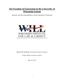 On Freedom of Expression in the University of Wisconsin System