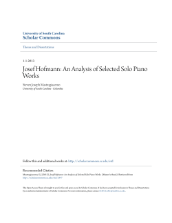 Josef Hofmann: An Analysis of Selected Solo Piano Works