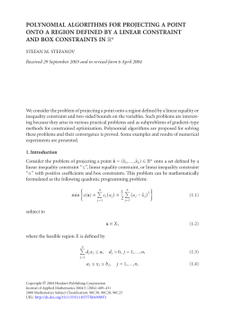 Polynomial algorithms for projecting a point onto a region defined by