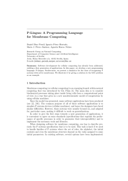 P-Lingua: A Programming Language for Membrane Computing