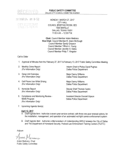 PUBLIC SAFETY COMMITTEE MONDAY, MARCH 27, 2017 CITY