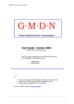 Global Medical Device Nomenclature User