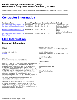 Noninvasive Peripheral Arterial Studies LCD