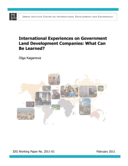 International Experiences on Government Land