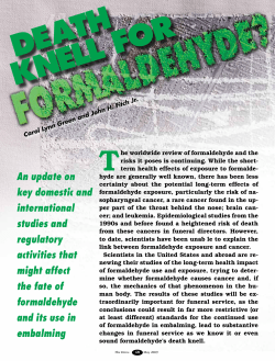 Death Knell for Formaldehyde? - National Funeral Directors