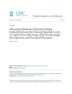 Allocating Adjudicative Decision Making Authority between the Trial