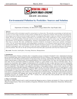 Environmental Pollution by Pesticides