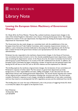 Leaving the European Union: Machinery of