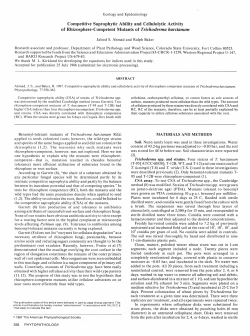 Competitive Saprophytic Ability and Cellulolytic Activity