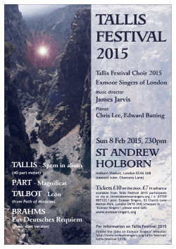 TALLIS FESTIVAL 2015 - Exmoor Singers of London