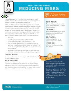 AADE7 self care behaviors reducing risks