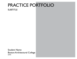 prACtiCe portfolio - Boston Architectural College