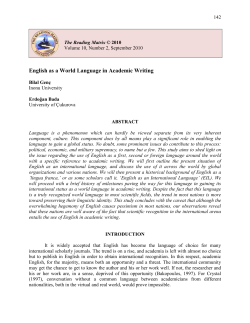 English as a World Language in Academic Writing
