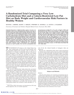 A Randomized Trial Comparing a Very Low Carbohydrate Diet and