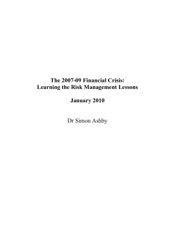 The 2007-09 Financial Crisis