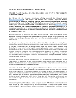 Infravec2 Project Launch - Institut de recherche pour le