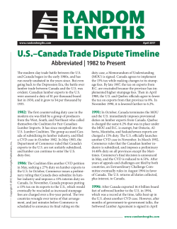 Abbreviated U.S. Canada Dispute Timeline