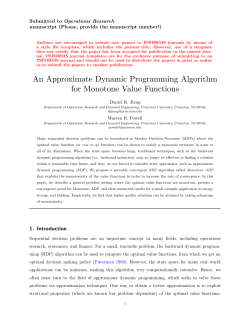An Approximate Dynamic Programming Algorithm for