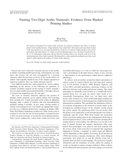 Naming Two-Digit Arabic Numerals: Evidence From - crr