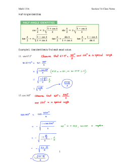 Math 1316 Section 5.6 Class Notes Half