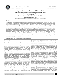 Assessing the Economic Impact of Water Pollution &ndash; A Case Study of
