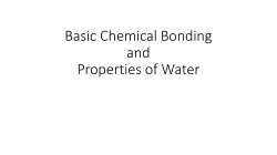 Basic Chemical Bonding and Properties of Water