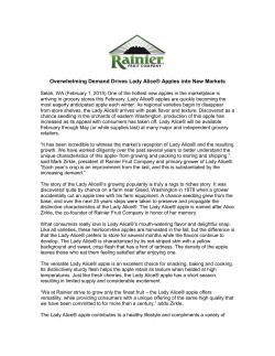 Overwhelming Demand Drives Lady Alice&reg; Apples into New Markets
