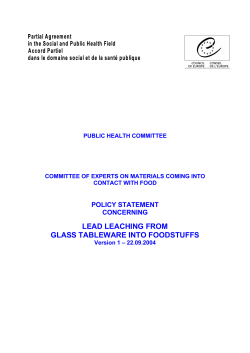 lead leaching from glass tableware into foodstuffs