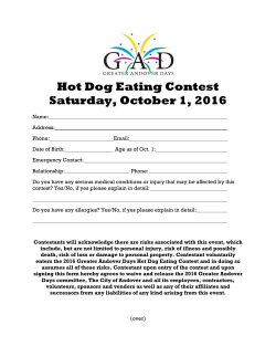 Hot Dog Eating Contest Saturday, October 1, 2016