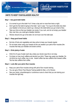 GOOD BLADDER HABITS FOR