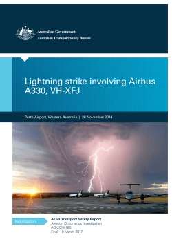 Lightning strike involving Airbus A330, VH-XFJ Perth Airport