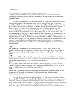 Caitlin Barrett &ldquo;Is your generation wiser than your grandparents