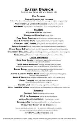 Easter Brunch - Old Village Post House Inn