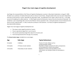 Piaget`s four main stages of cognitive development Age Sub
