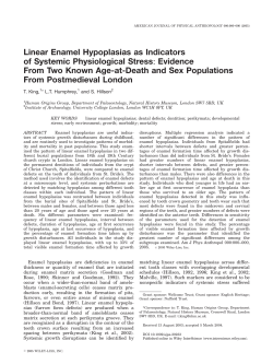 Linear enamel hypoplasias as indicators of systemic physiological