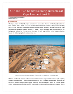 XRF and TGA Commissioning outcomes at Cape