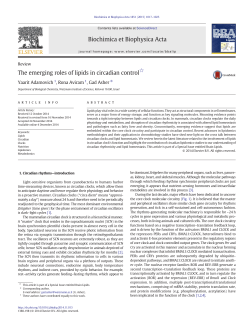 The emerging roles of lipids in circadian control