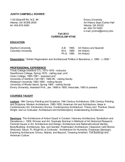 JUDITH CAMPBELL ROHRER 1130 Briarcliff Rd. N.E. #4 Emory