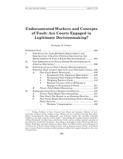 Undocumented Workers and Concepts of Fault: Are Courts Engaged