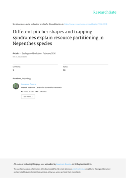 Different pitcher shapes and trapping syndromes explain resource