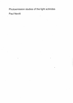 Photoemission studies of the light actinides Paul Nevitt