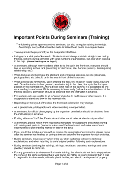 Important Points During Seminars (Training)