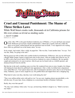 Cruel and Unusual Punishment: The Shame of