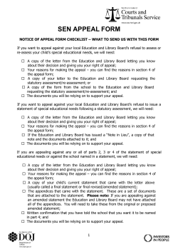 sen appeal form - Northern Ireland Courts and Tribunals Service